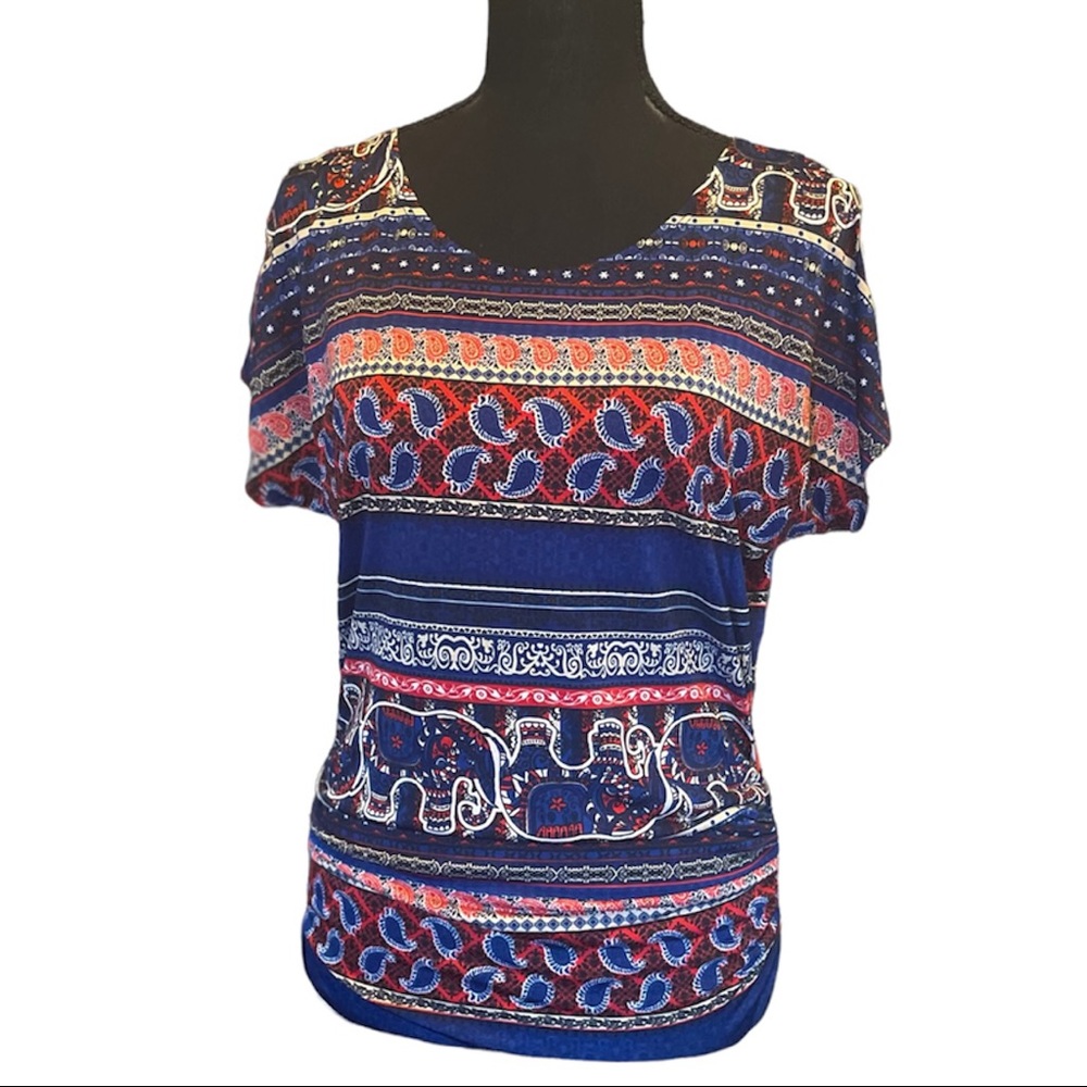 Daily Special Lightweight Scoop Neck Blouse w/ Rouched Sides